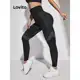 Lovito Legging Esportiva Lisa com Recortes Vazados para Mulheres LNL48034 em oferta