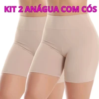 Imagem da promoção KIT 2 Short Cós Alta Qualidade Segunda Pele Bermuda Anágua Liso Feminina