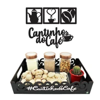 Imagem da promoção Kit cantinho do café com bandeja Aplique Parede e Quadro decorativo