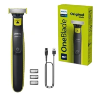 Imagem da promoção Aparador e raspador OneBlade com 3 pentes à prova d’água Bivolt - QP2724/10 Philips