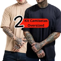 Imagem da promoção Kit Camisetas Oversized Streetwear Masculina 100% Algodão 30.1 Padrão Americano