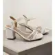 Sandália Feminina Salto Grosso Médio Detalhe Tira de Strass Cor Básica Antique Confortável Ref:7311 em oferta