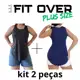 Kit 2 camisetas fitness PLUS SIZE - básica - tapa bumbum - academia - crossfit - fit over em oferta