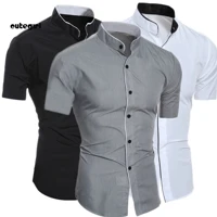 Imagem da promoção CGM-Camisa Masculina Cor Sólida Suporte Slim Fit Casual Verão Top Para Uso Diário