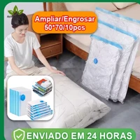 Imagem da promoção Saco a Vacuo com Bomba Manual Kit 10 Un Guardar Roupas Organizador de Mala Viagem Closet Armário