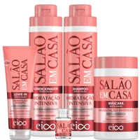 Imagem da promoção Eico Salão Em Casa Hidratação Intensiva Shampoo Condicionador Máscara 1kg Leavein Óleo