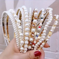 Imagem da promoção 5 Tiaras Delicada Pérola Pedraria Arco Cabelo Feminina Luxo