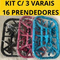 Imagem da promoção Kit 3 Varais Calcinha Cueca Meias Com 16 prendedores Cores Sortidas