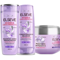 Imagem da promoção Kit - Shampoo 400ml + Condicionador 400ml + Creme de Tratamento 300g L'Oréal Paris Elseve Hidra Hial