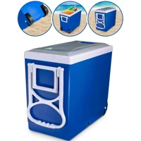 Imagem da promoção Caixa Térmica 32L Azul, Rodinhas, Fechamento Hermético e Recipiente Interno Removível - Cooler para