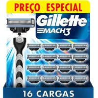 Imagem da promoção Gillette Mach3 Carga para Aparelho de Barbear Recarregável com 3 Lâminas 16 Unidades