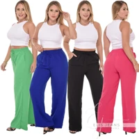 Imagem da promoção Calça Pantalona Feminina Cintura Alta Com Bolso