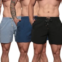 Imagem da promoção Kit 3 Shorts Masculino Em Linho Liso Costura Detalhada Ajustável Fitness Dia a Dia Soltinho