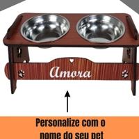 Imagem da promoção Comedouro PERSONALIZADO Pet Com TAMPAS Inclinável Cão e Gato Potes Inox