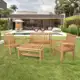 Conjunto para Jardim de Madeira Eucalipto 4 Peças sem Almofada Nature Yescasa Nature em oferta