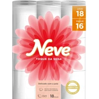 Imagem da promoção Papel Higiênico Neve Toque de Seda Folha Dupla 30m Leve 18 Pague 16 Rolos