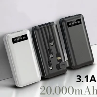 Imagem da promoção Carregador Power Bank Portátil 20000mah Universal Saida 4 Cabos