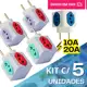 Adaptador de Tomada Kit C/5 Benjamin CUBO 10A/20A Pino Maciço Resistente 4 Tomadas Colorida em oferta