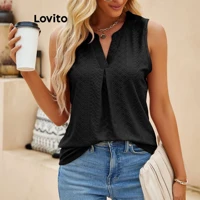 Imagem da promoção Lovito Casual Blusa Feminina Lisa Plissada com Colete LNL42139