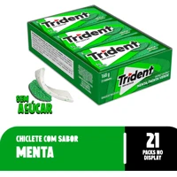 Imagem da promoção Chiclete Trident Menta Sem Açúcar - Caixa com 21 unid. de 8g