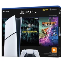 Imagem da promoção Console PlayStation 5 Slim Digital Edition Branco + Returnal e Ratchet e Clank + Controle Sem Fio Du