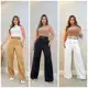 Calça Social Feminina Zara Modelo Pantalona Alfaiataria Com Cinto Lançamento Moda Zara elegância pre em oferta