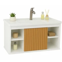 Imagem da promoção Armário Gabinete Completo Para Banheiro Cuba Pia Completo Suspenso Com Nichos Cores