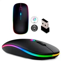 Mouse Sem Fio Recarregável Wireless Optico Led Rgb Ergonômico Sem Fio em oferta
