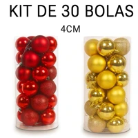 Imagem da promoção Kit 30 Bolas de Natal Medias 4cm Vermelho e Dourado – Enfeites Natalinos