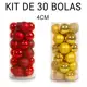 Kit 30 Bolas de Natal Medias 4cm Vermelho e Dourado – Enfeites Natalinos em oferta