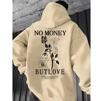 Imagem da promoção Moletom Canguru No Money But Love Capuz e Bolso Flanelado Unissex Masculino Feminino Blusa De Frio