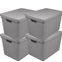 Imagem da promoção Conjunto 4 Caixas Organizadoras Grande 22 Litros Com Tampa Jaguar