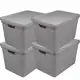 Conjunto 4 Caixas Organizadoras Grande 22 Litros Com Tampa Jaguar em oferta