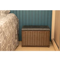 Imagem da promoção Puff Baú Organizador Fibra Sintética Assento Suede 80 Ltrs