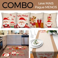 Imagem da promoção Kit com 4 Capas para Almofadas + Kit com 3 Tapetes para Cozinha + Trilho de Mesa 01