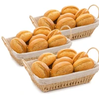 Imagem da promoção Cesto Retangular Papel com Alça Forro em Tecido Pão Frutas Piquenique Decoração Multiuso Luxo Wolff