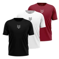 Imagem da promoção Kit 3 Camisetas Masculina Dry Alpha Lobo Geométrico
