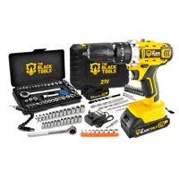 Imagem da promoção Furadeira Parafusadeira De Impacto 2 Baterias 21v 3/8 Tb-21pkx Com Jogo De Soquetes 40 Peças The Bla