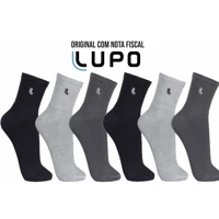 Imagem da promoção Meias Lupo - Kit C/ 6 Pares Meias 3245 Masculinas Lupo Cano Medio