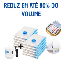 Imagem da promoção Kit Saco a Vácuo Roupas Edredom Com Bomba Elétrica Ideal para Viagem Organização Economia de Espaço