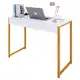 Mesa Industrial Home Office Cor : Branco/Dourado– Desk para Escritório, Quarto ou Salão de Beleza em oferta