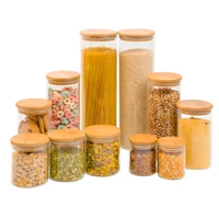 Imagem da promoção Kit 11 Potes Vidro Tampa De Bambu Herméticos Redondos - Tüd Cor Marrom-claro