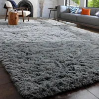 Imagem da promoção Tapete Decorativo Felpudo 2,00x1,50 Sala Quarto Escritório Cor Cinza Liso Pelo Alto Casa Laura Enxov