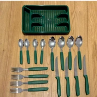 Imagem da promoção Jogo Talheres Kit 17 Conjunto com 17 Peças com Bandeja Porta Talher Colorido