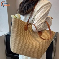 Imagem da promoção Bolsa de palha de grande capacidade para férias casuais praia portátil nova moda bolsa de ombro tec