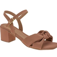 Imagem da promoção Sandalia Lóris Feminina de Tiras Cruzada em Nó Saltinho Medio Festa Confort 102