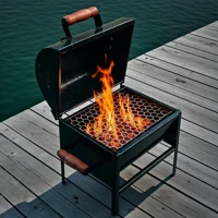 Imagem da promoção Churrasqueira a Bafo Portátil com Tampa Compacta Material Resistente para Pescaria Viagens Camping