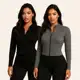 Kit 2 Casaco Feminino Treino Academia Slim Ziper Dryfit Proteção Solar Blusa Térmica em oferta