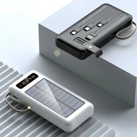Imagem da promoção Carregador Portátil Power Bank Solar 20.000mah Com cabos 5 Em1 LED lanterna