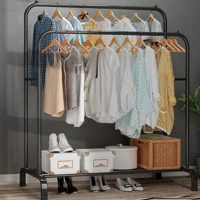 Imagem da promoção Arara de Roupa Cabideiro Com Sapateira Closet Preto Ikaza